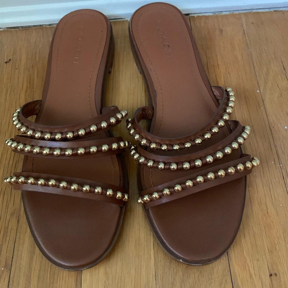 Rare Vintage Coach Leather Sandals Size 9
